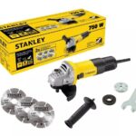 ESMERIL ANGULAR DE 4.1/2 STANLEY 750W + 3 DISCOS