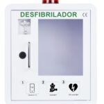 Gabinete para desfibrilador con alarma de sonido y baliza