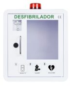 Gabinete para desfibrilador con alarma de sonido y baliza