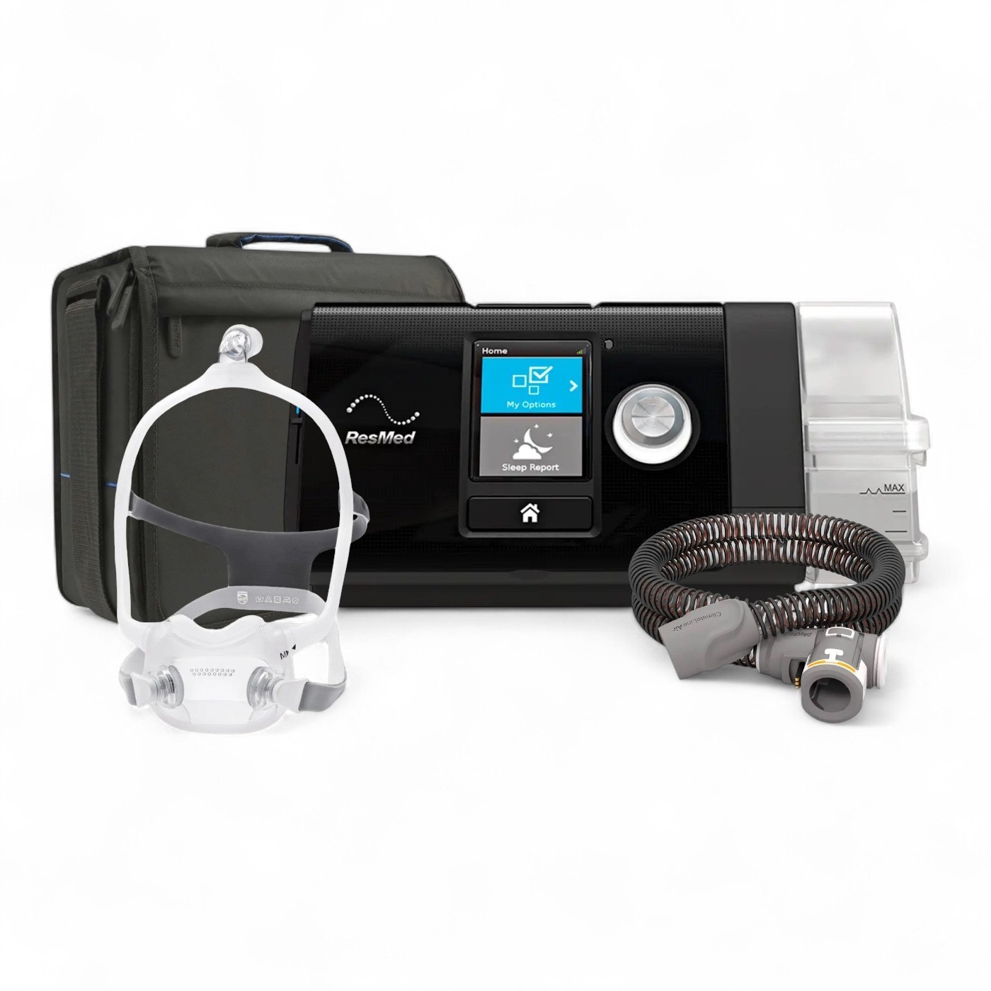 Auto CPAP AirSense 10 Resmed con Tubo Calefaccionado y Mascarilla Buconasal Dreamwear Fullface