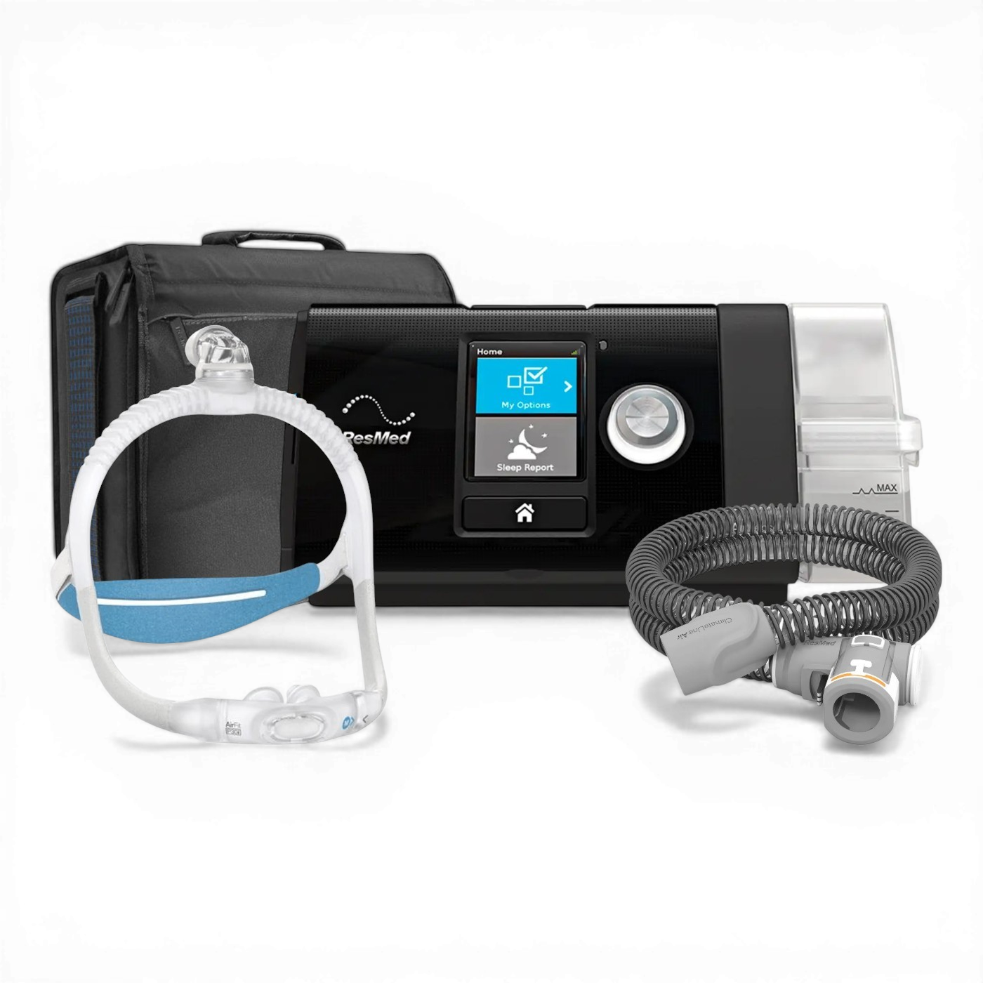 Auto CPAP AirSense 10 Resmed con Tubo Calefaccionado y Mascarilla Pillow P30I