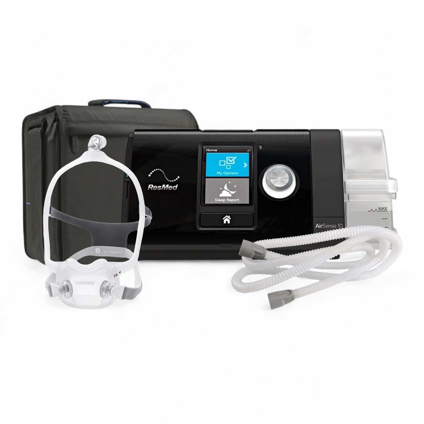 Auto CPAP AirSense 10 Resmed con Tubo Estándar y Mascarilla Buconasal Dreamwear FullFace