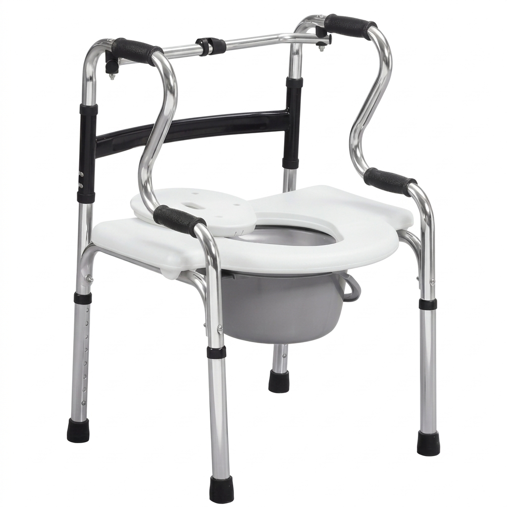 Andador Plegable Multifunción 6 en 1 con Silla de Baño y WC Ortopédico