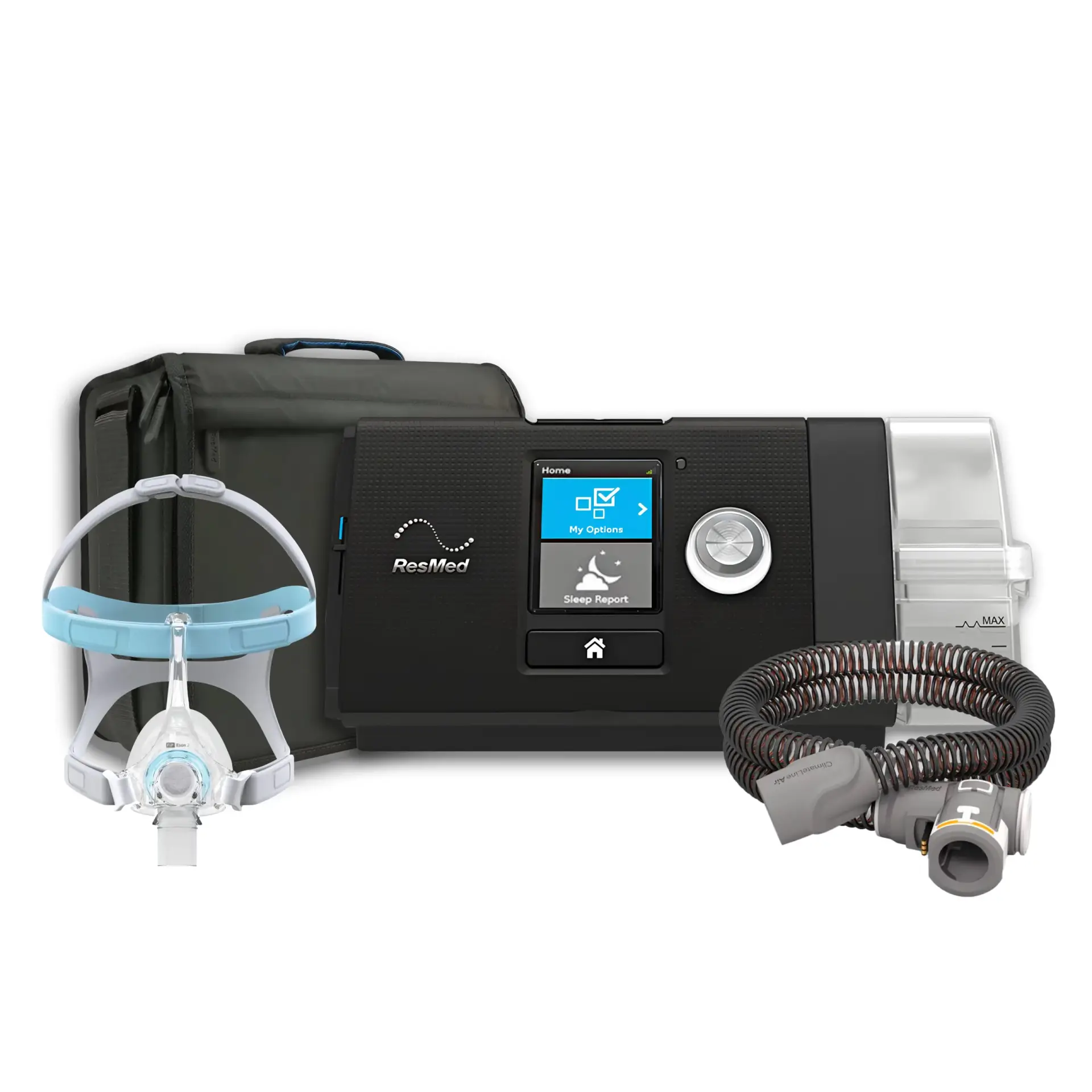 Auto CPAP AirSense 10 Resmed con Tubo Calefaccionado y Mascarilla Nasal Eson2 F&P